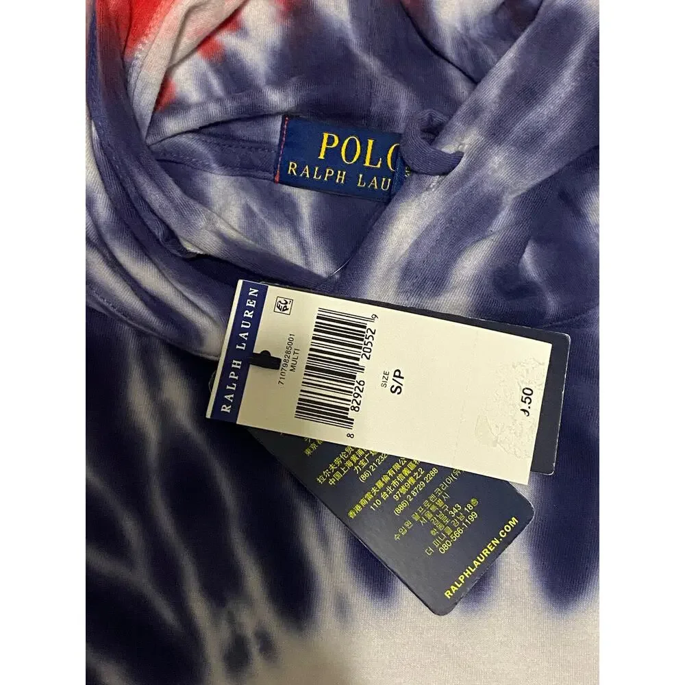 Polo Ralph Lauren Multicolor Long Sleeve T-Shirt with Hoodie Small NWT $79.50